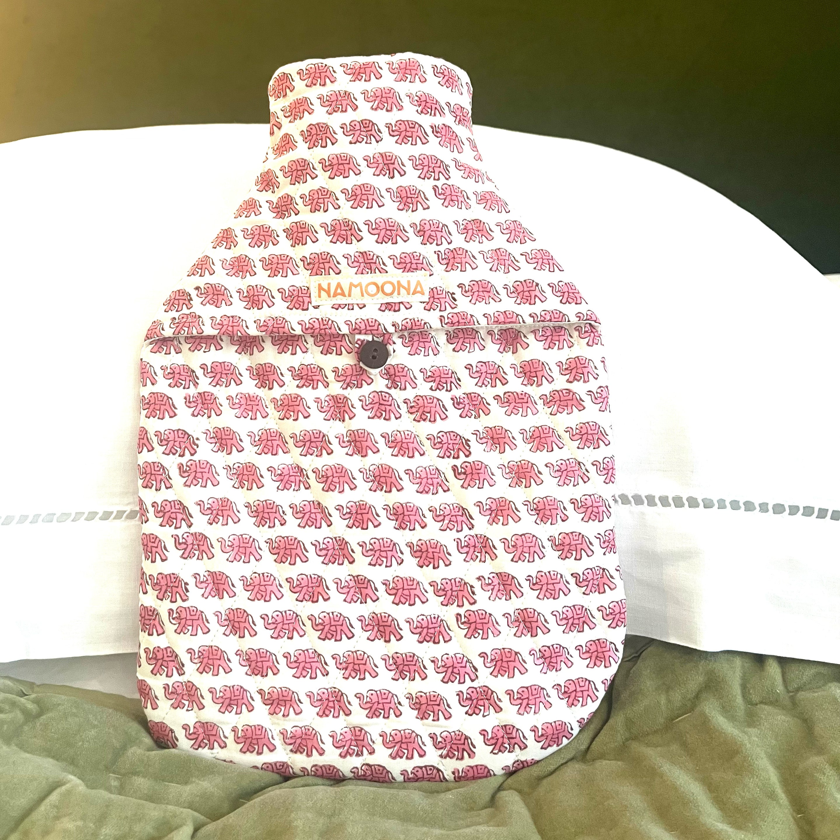 HOT WATER BOTTLE -  PINK ELEPHANT