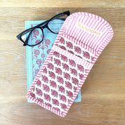 COTTON GLASSES CASE - PINK ELEPHANT