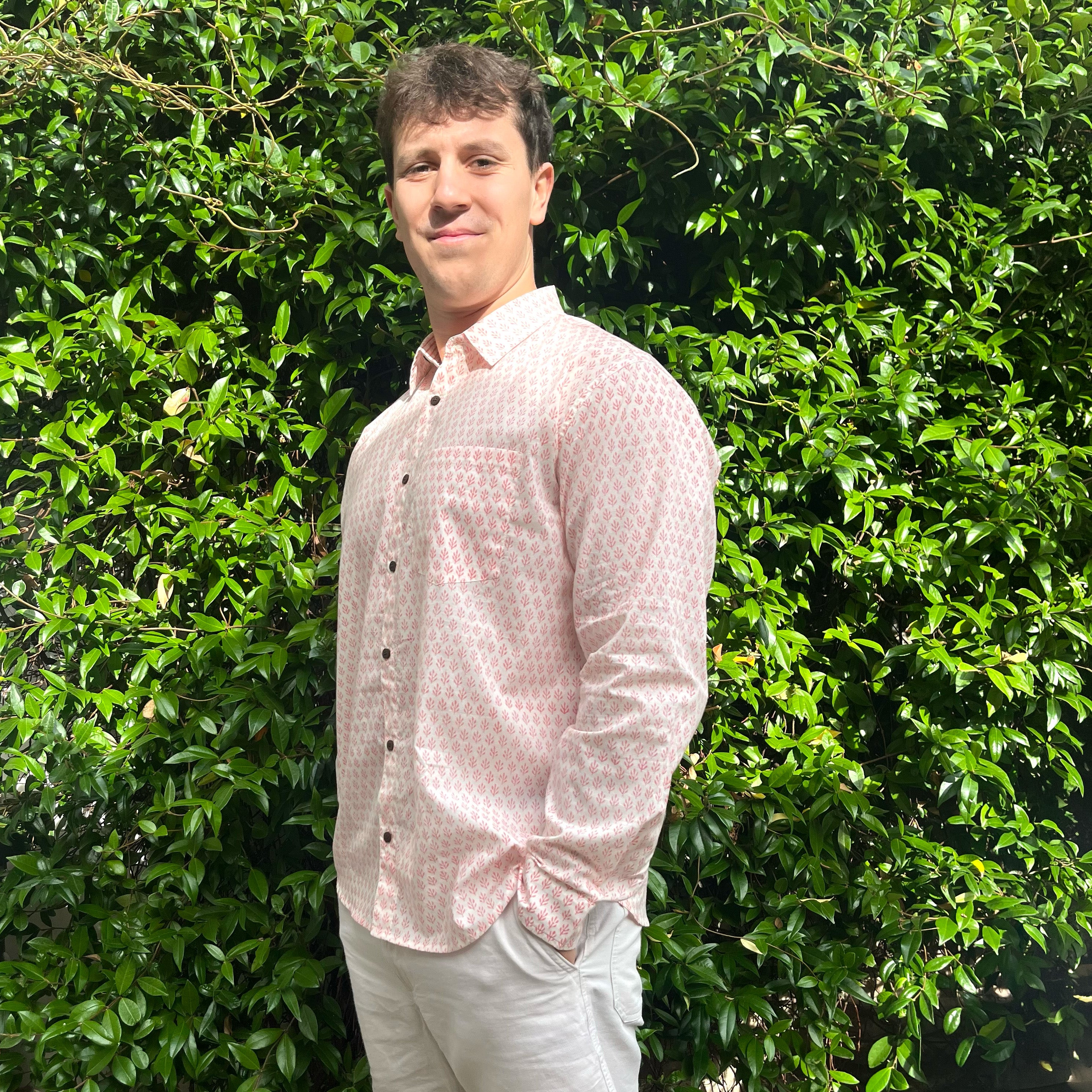 COTTON SHIRT  -  SOFT CORAL