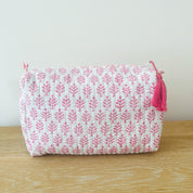 WASH BAG + MAKE UP POUCH SET - PINK FERN