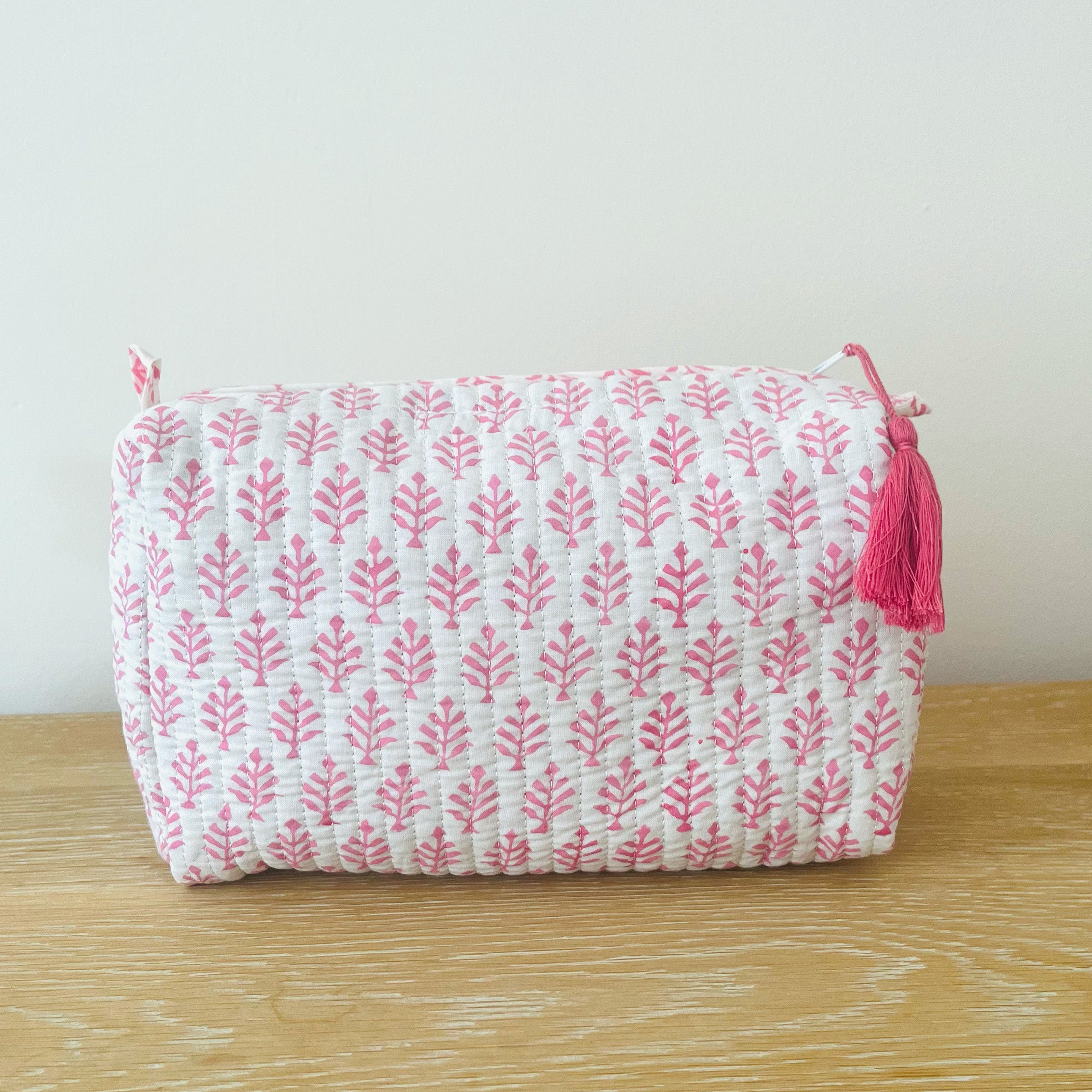 WASH BAG + MAKE UP POUCH SET - PINK FERN