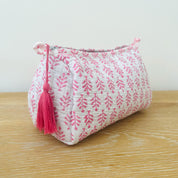 WASH BAG + MAKE UP POUCH SET - PINK FERN