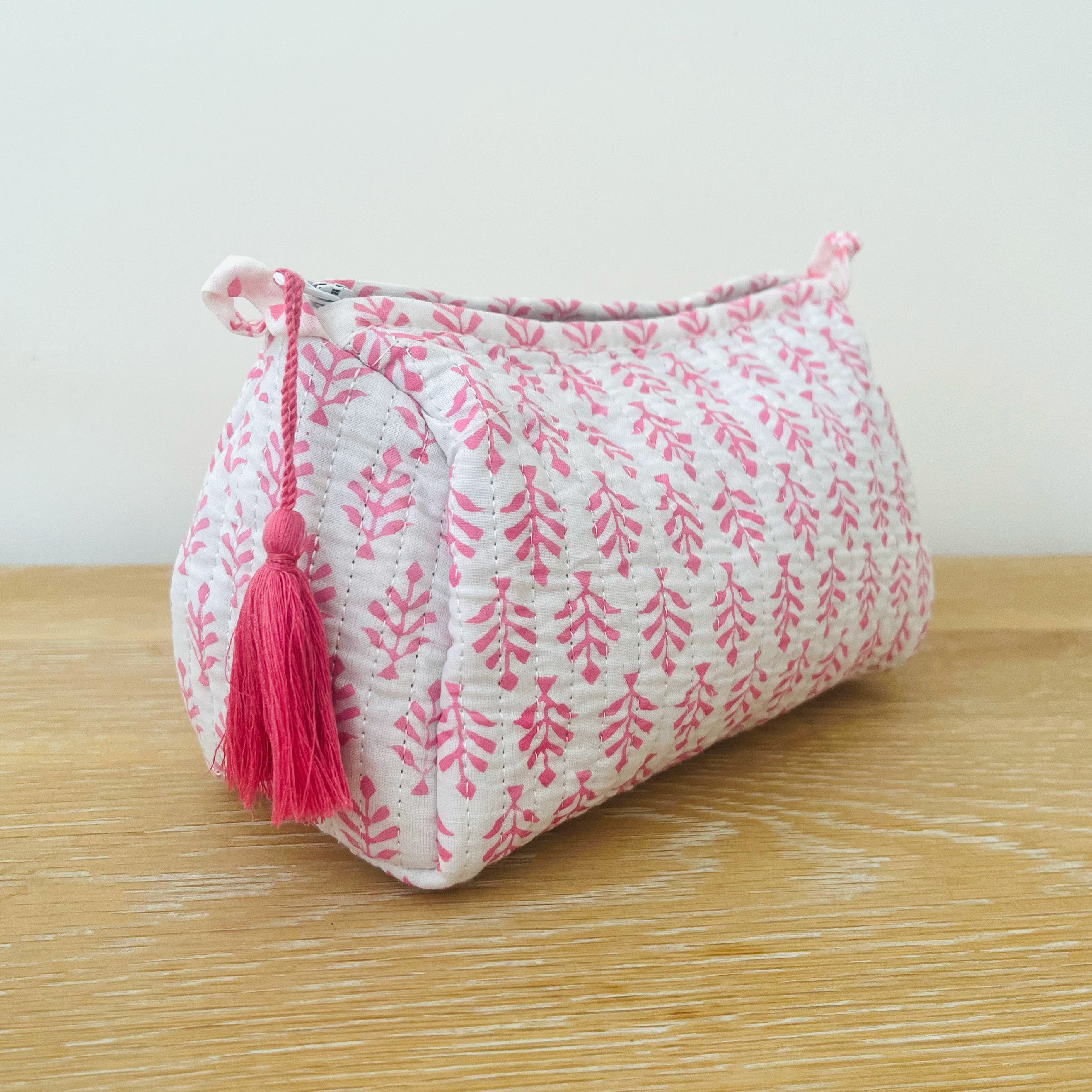 WASH BAG + MAKE UP POUCH SET - PINK FERN