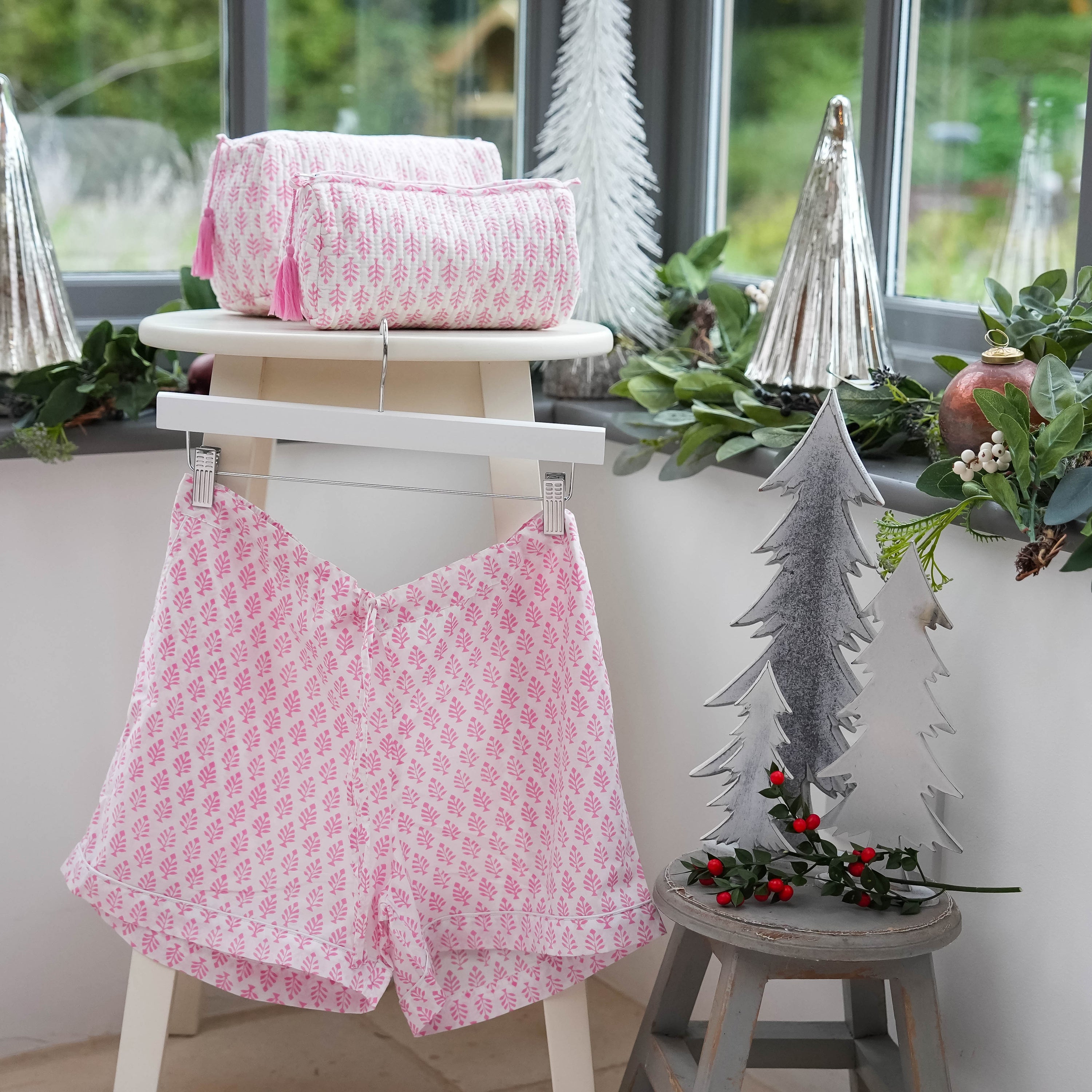 PYJAMA SHORTS - PINK FERN