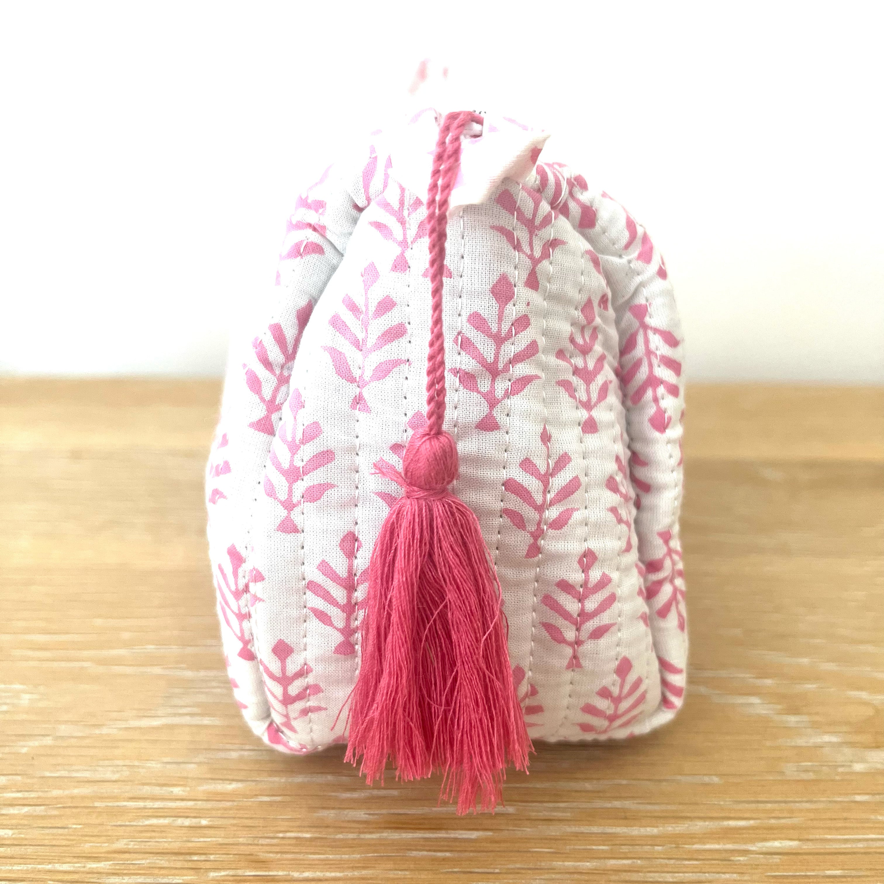 WASH BAG + MAKE UP POUCH SET - PINK FERN