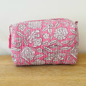 WASH BAG + MAKE UP POUCH SET - PINK FLORAL