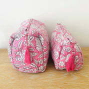 WASH BAG + MAKE UP POUCH SET - PINK FLORAL