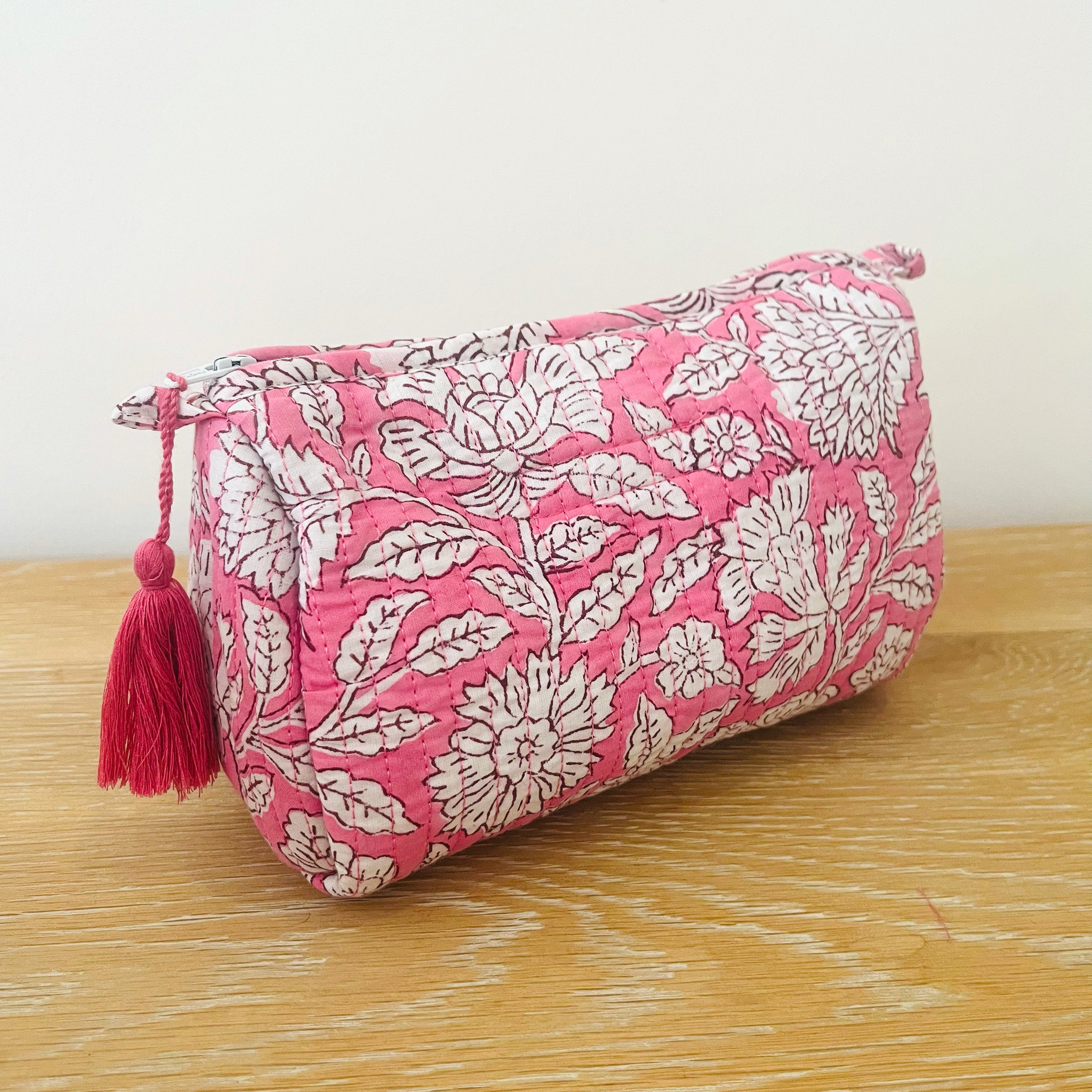 WASH BAG + MAKE UP POUCH SET - PINK FLORAL