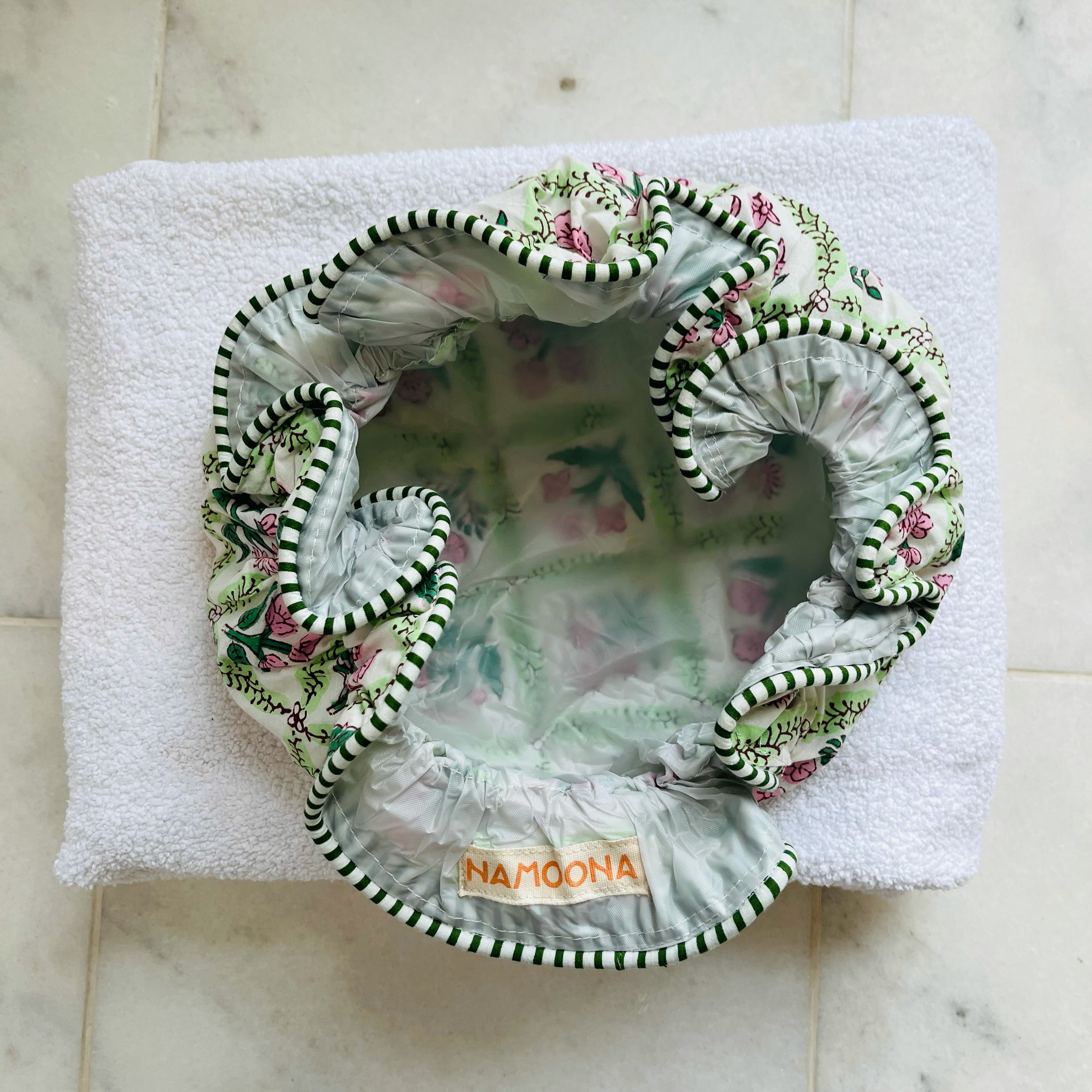 SHOWER CAP - PINK TRELLIS