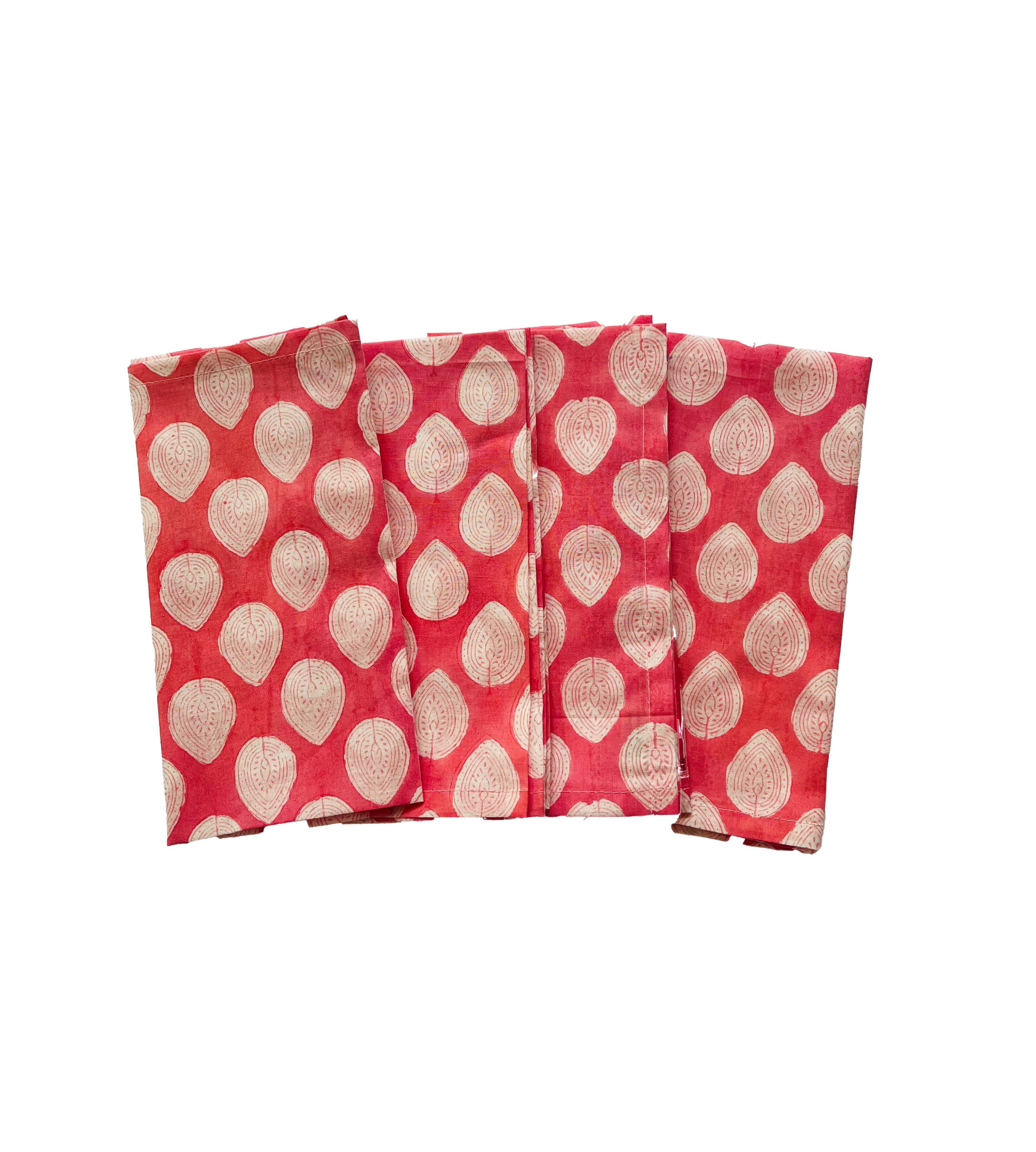 COTTON NAPKINS - PINK LEAF