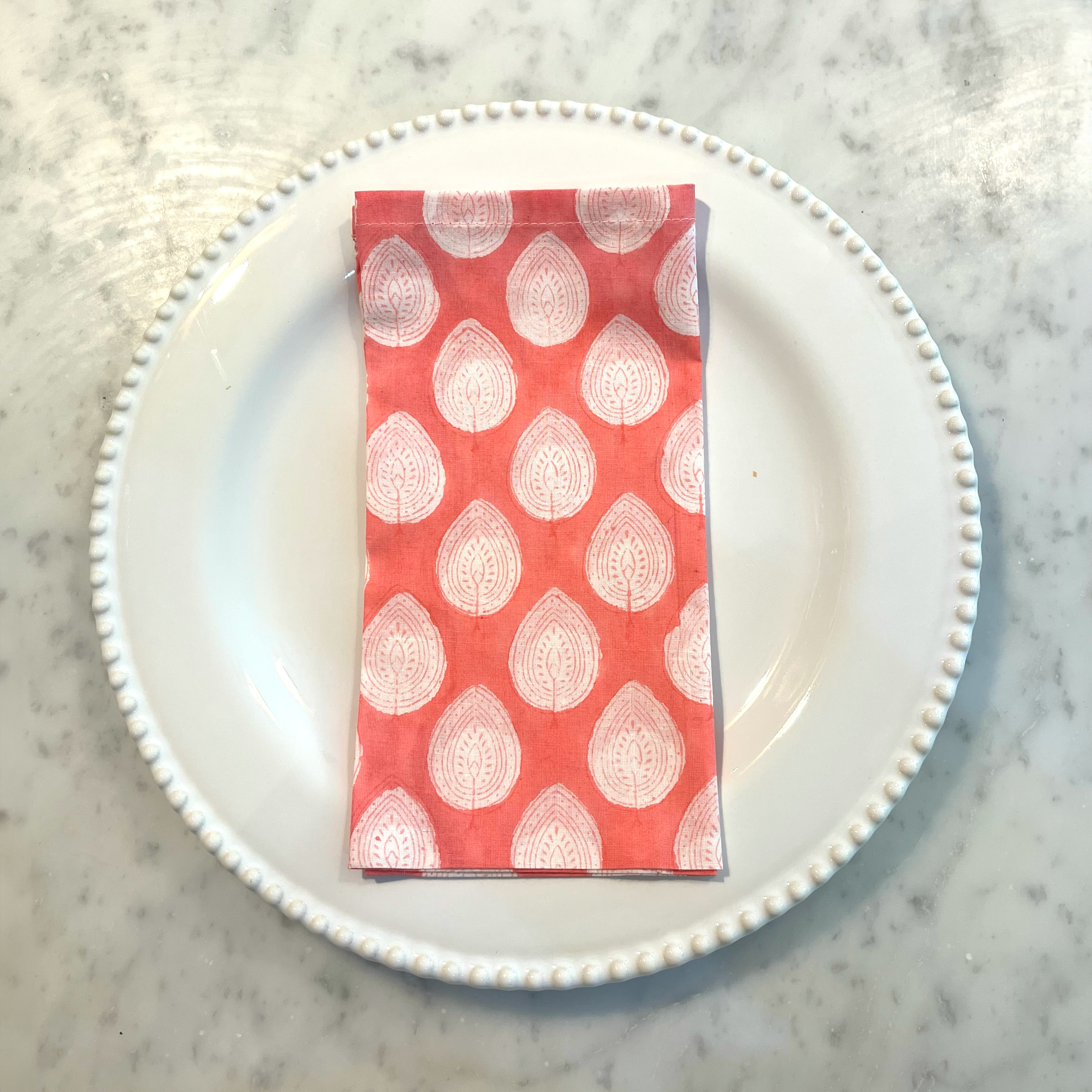 LIGHTWEIGHT NAPKINS - PINK LEAF
