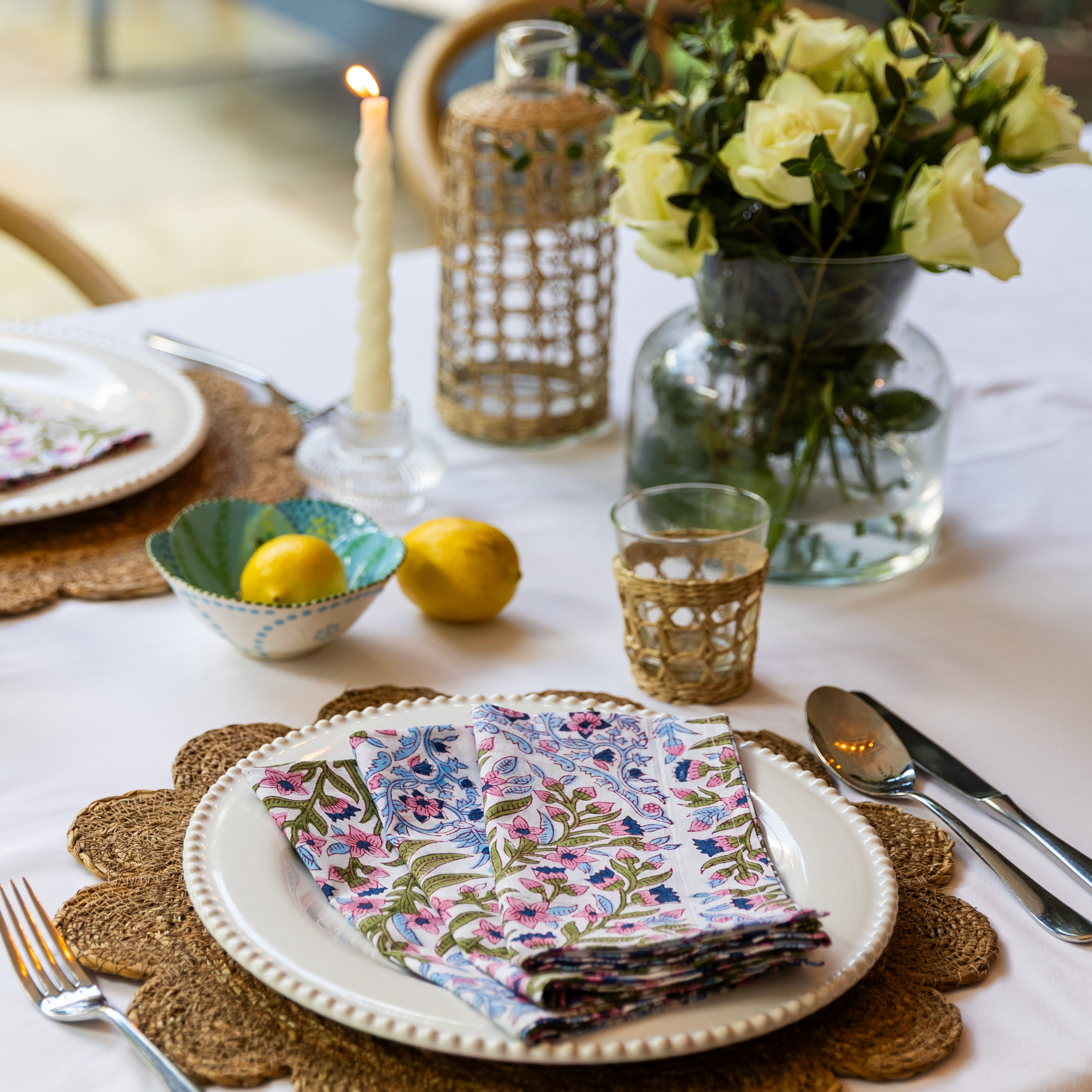 LIGHTWEIGHT NAPKINS - PINK POSY