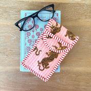 COTTON GLASSES CASE - PINK TIGER