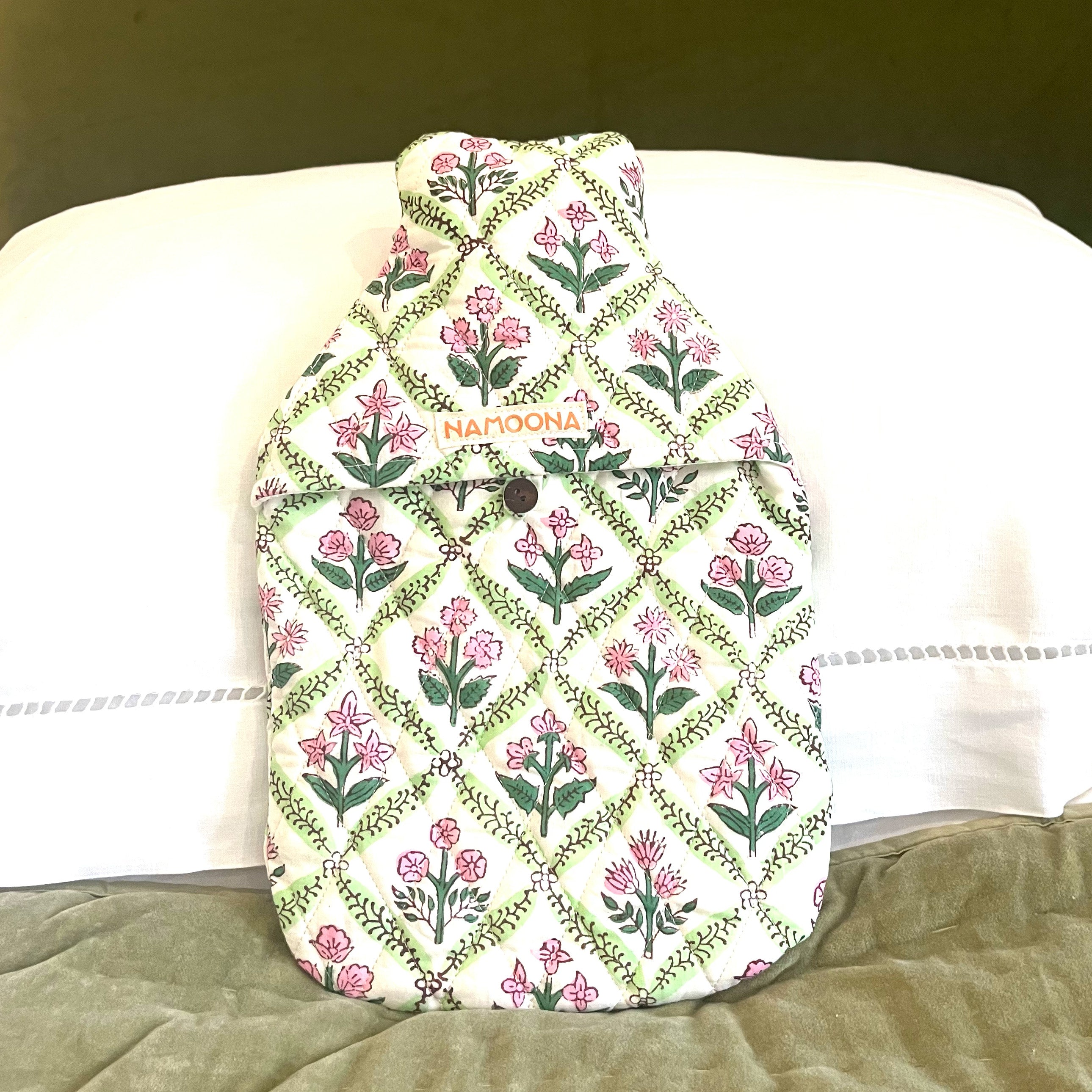 HOT WATER BOTTLE -  PINK TRELLIS