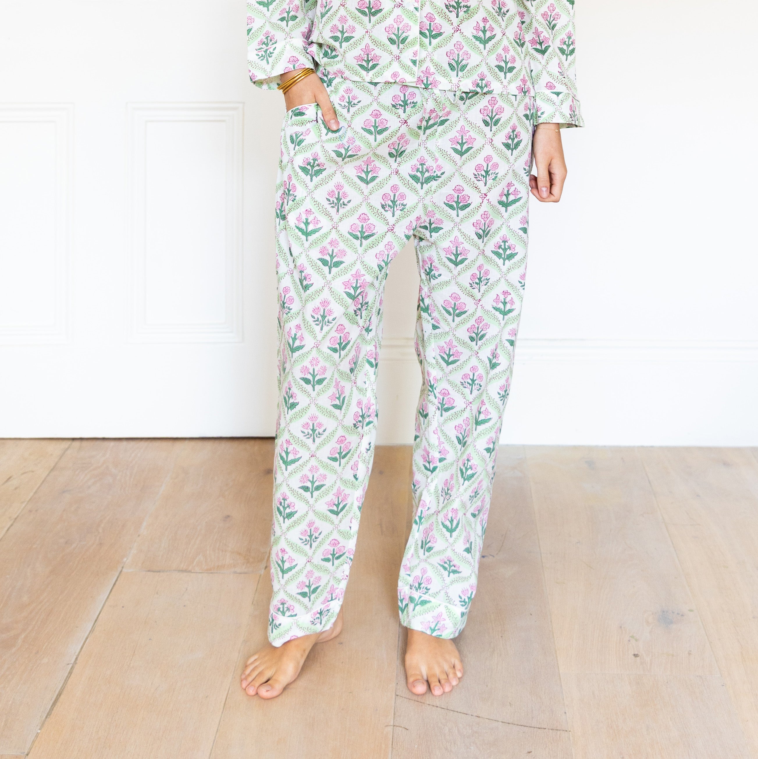 COTTON PYJAMAS - PINK TRELLIS