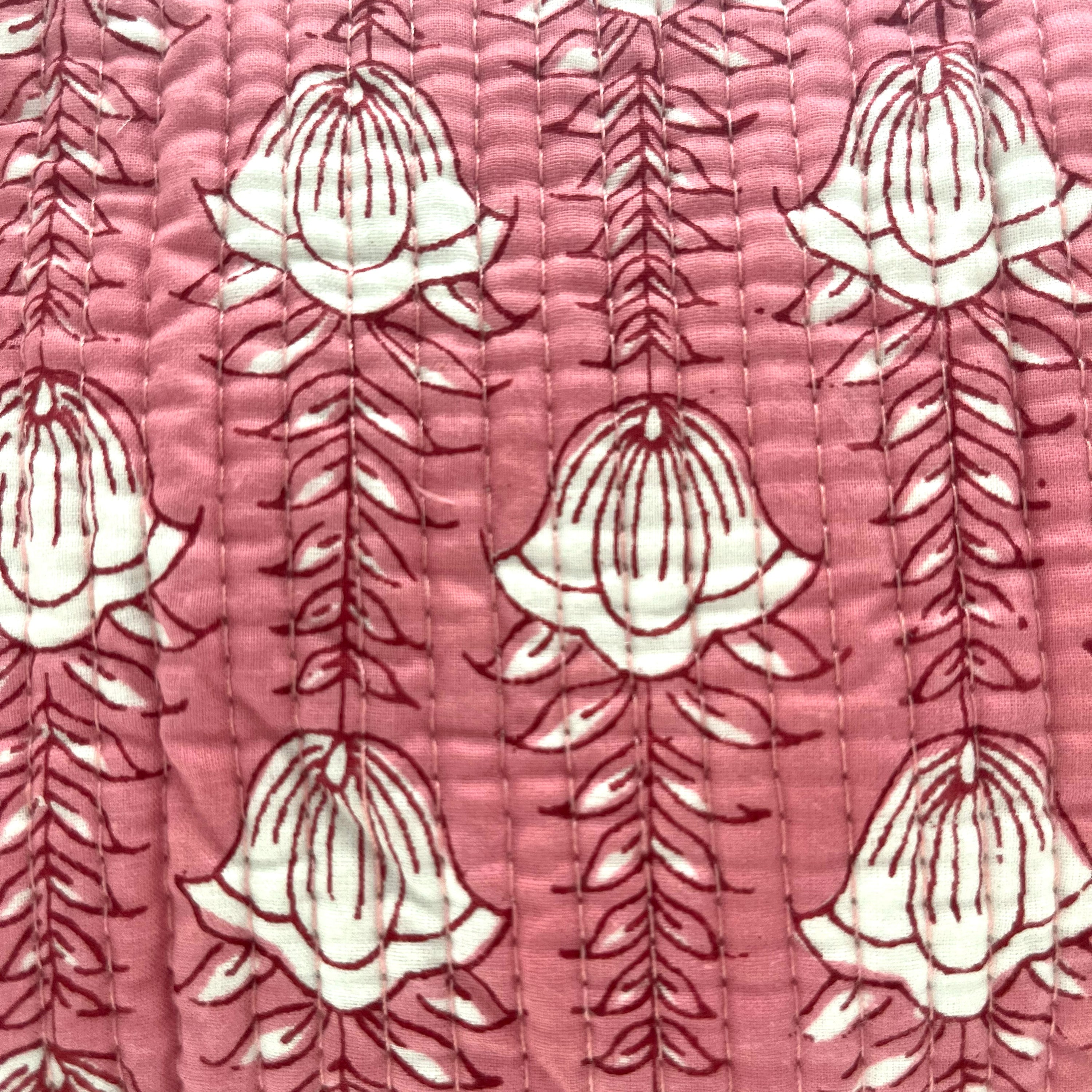 COTTON WASH BAG - PINK TULIP