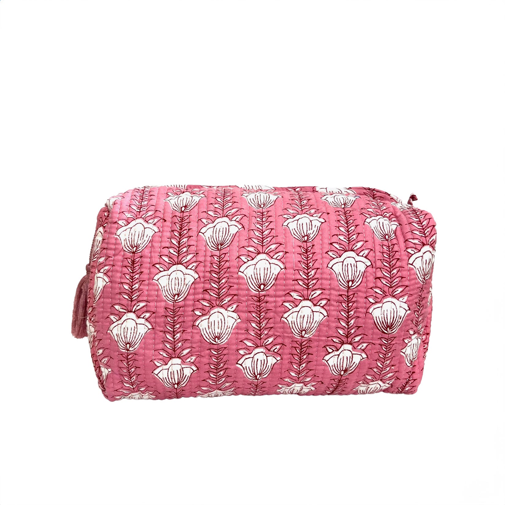 COTTON WASH BAG - PINK TULIP