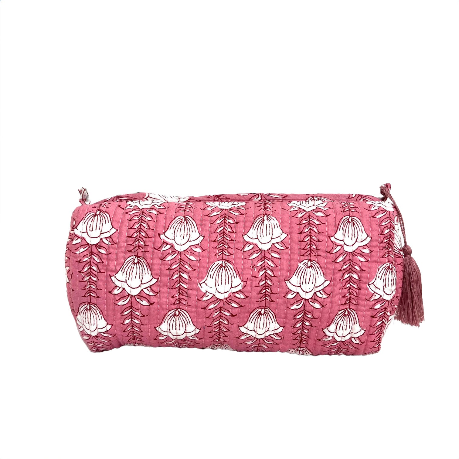 COTTON WASH BAG - PINK TULIP