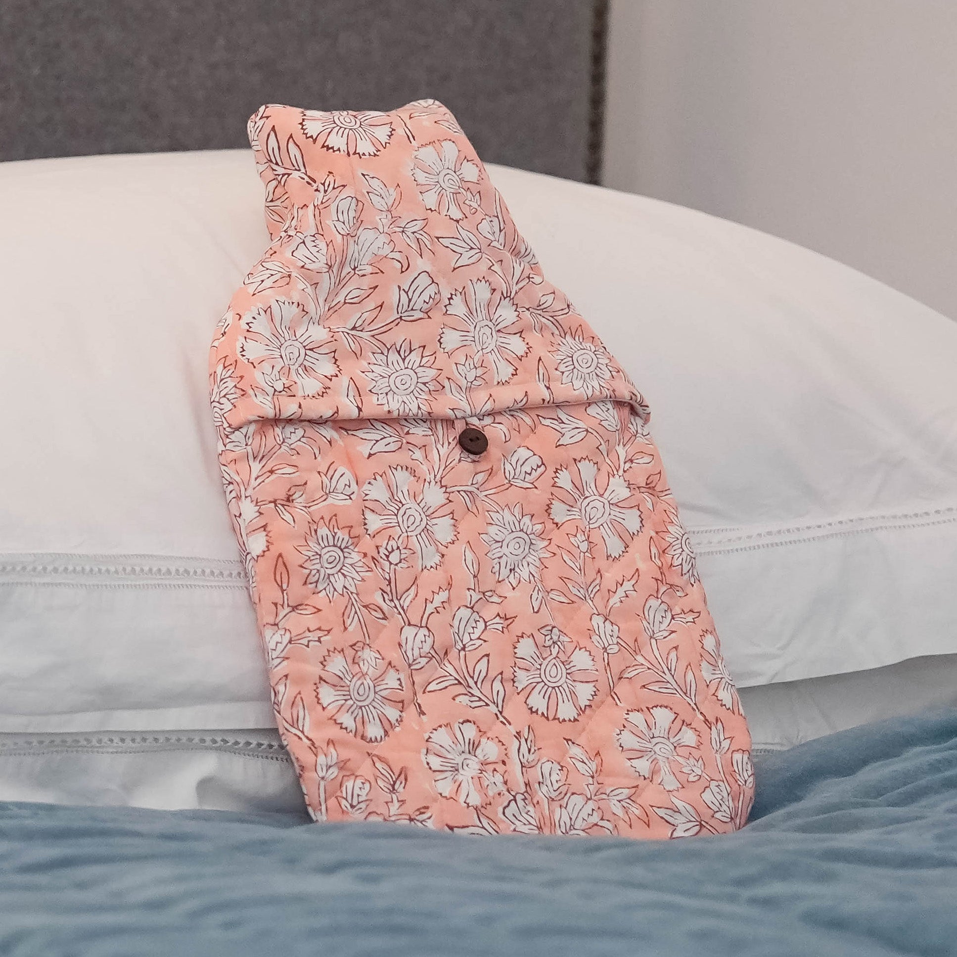 HOT WATER BOTTLE -  PINK DANDELION