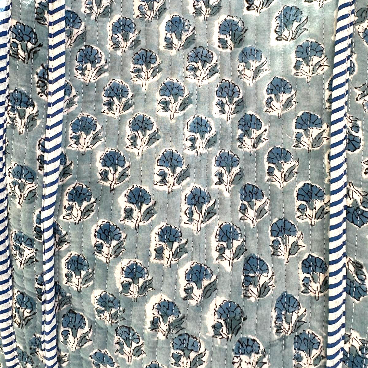 COTTON TOTE BAG -POWDER BLUE