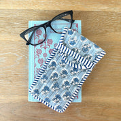 COTTON GLASSES CASE - POWDER BLUE FLOWER