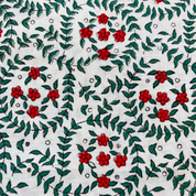 HAND BLOCK TABLECLOTH - RED BERRIES
