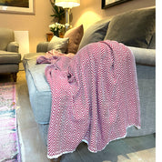 WOOL BLEND BLANKET - BURGUNDY