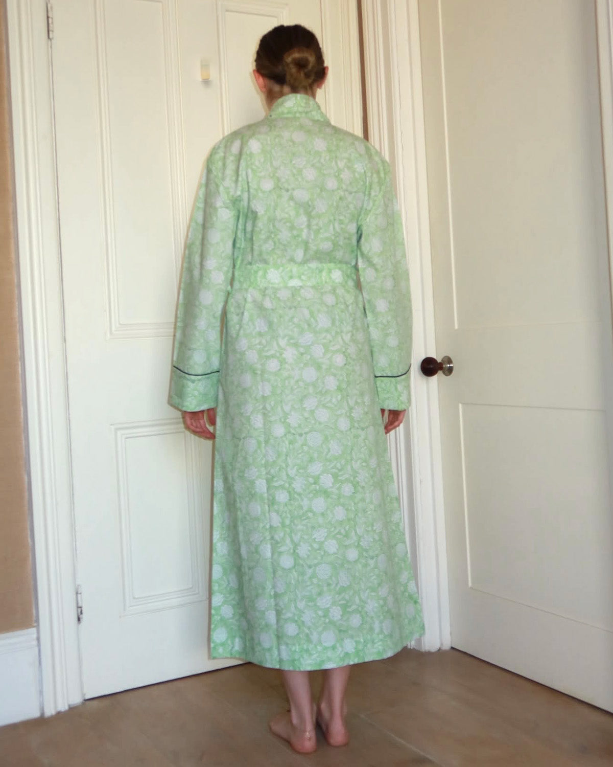 SIGNATURE COTTON ROBE - SAGE GREEN