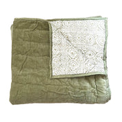 PURE VELVET QUILT - SAGE GREEN