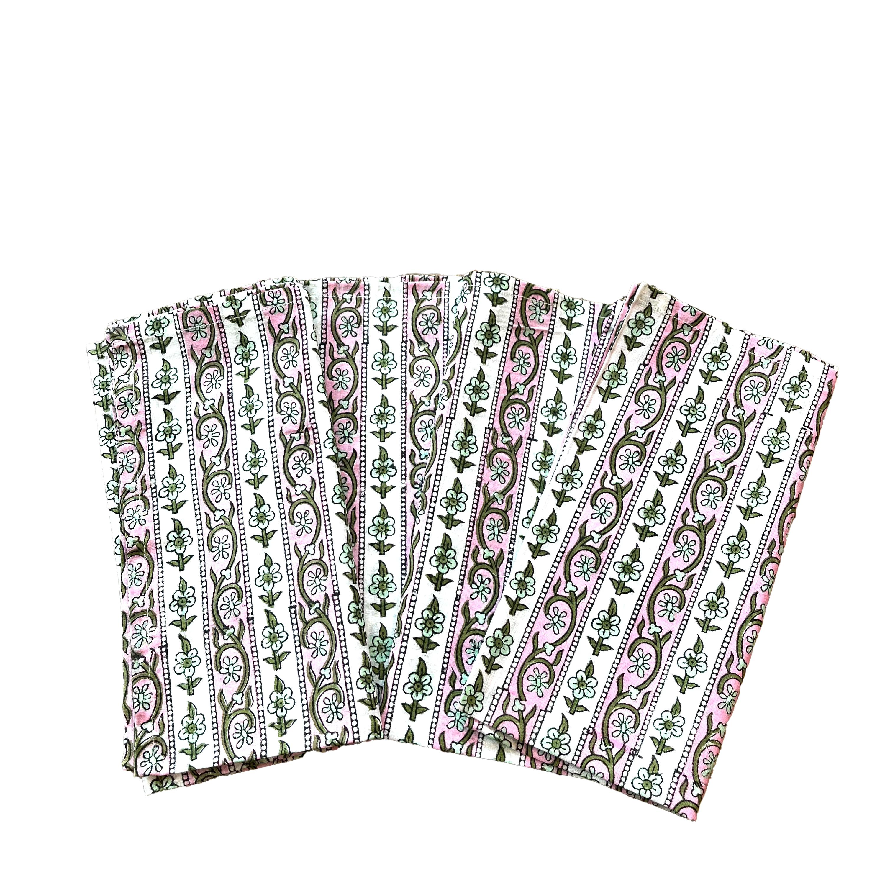 NAPKINS - FLORAL STRIPE - Was £5