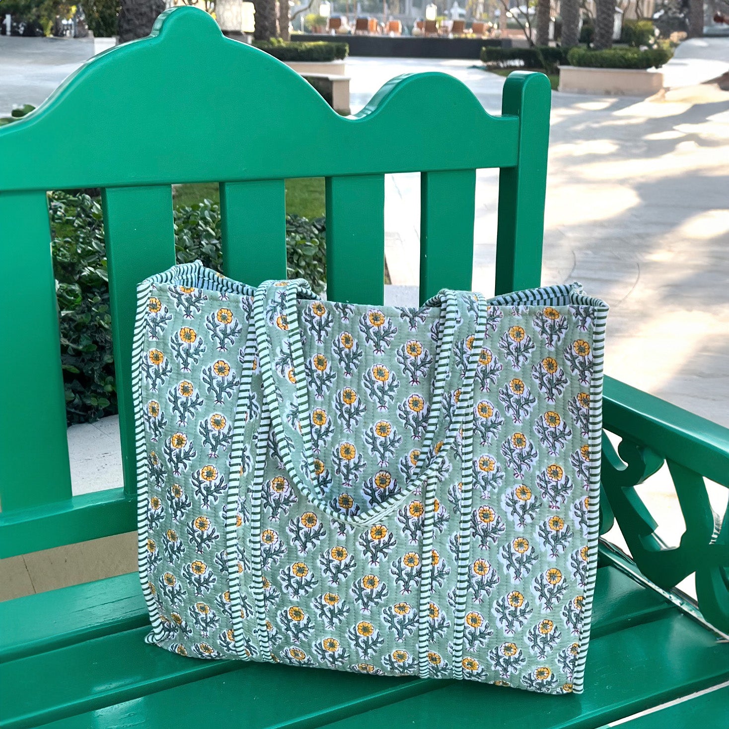 COTTON TOTE BAG - YELLOW FLOWER