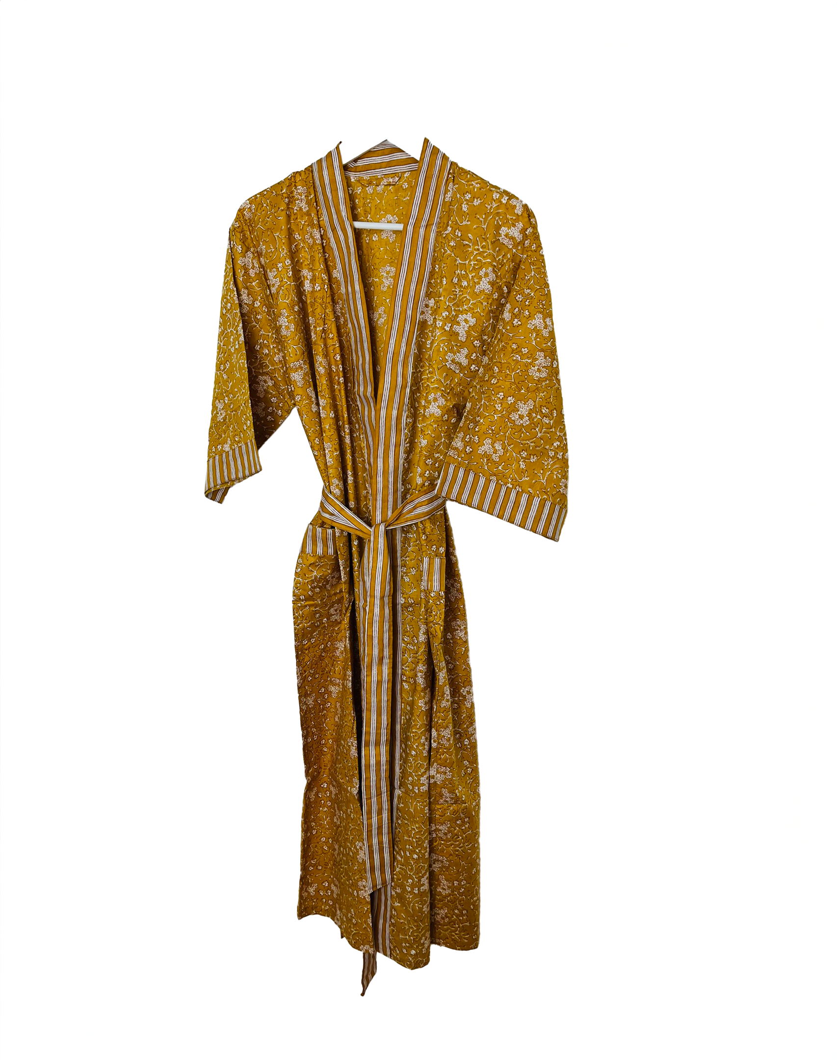 HAND PRINTED ROBE - TURMERIC