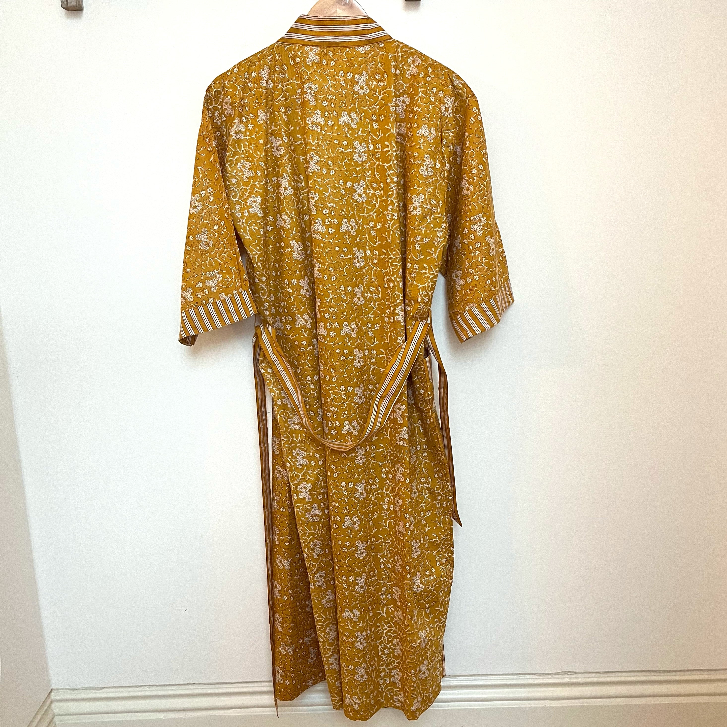 COTTON BLOCK PRINT KIMONO - TURMERIC