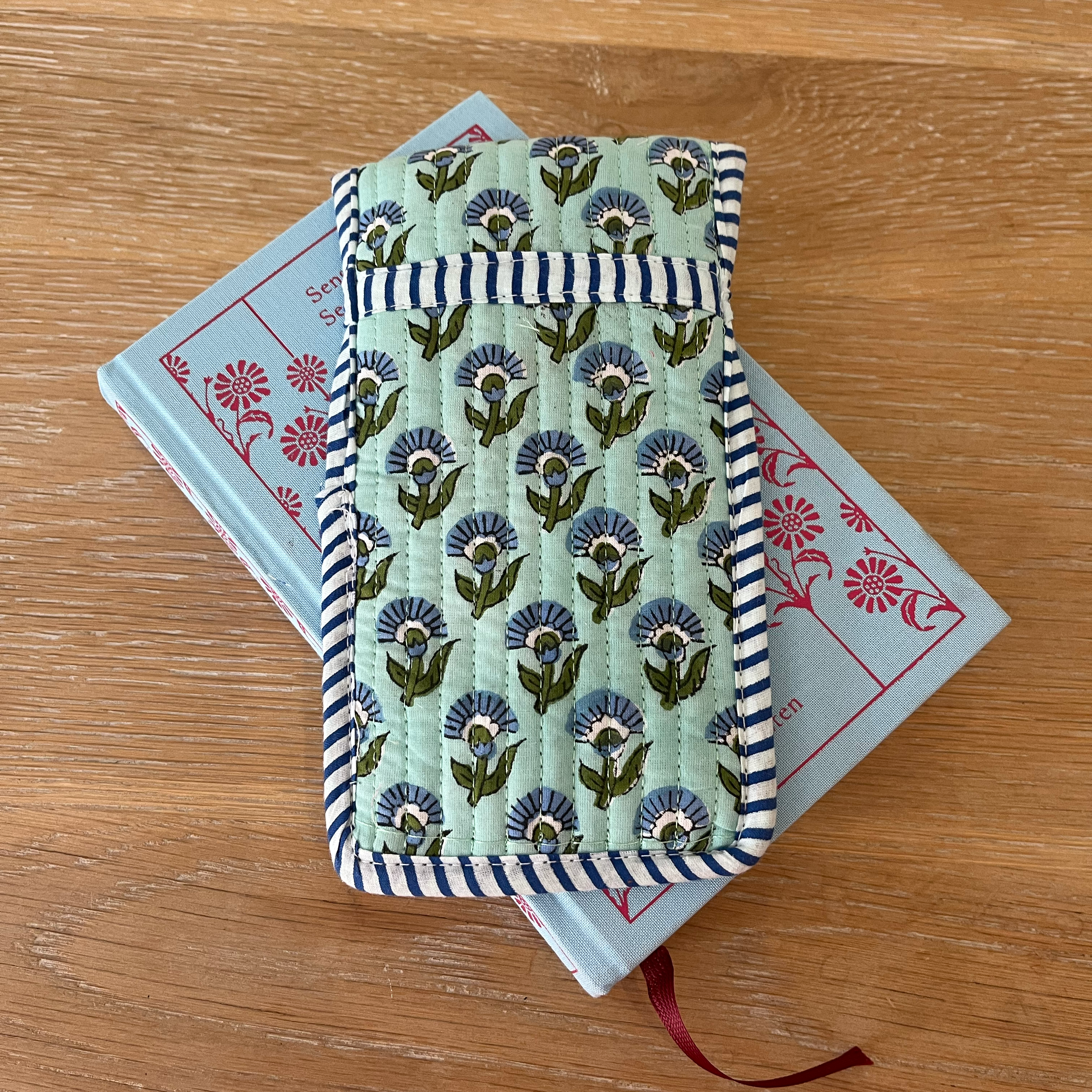 COTTON GLASSES CASE - TURQUOISE
