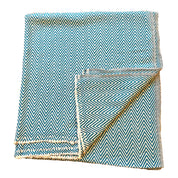 WOOL BLEND BLANKET - TURQUOISE