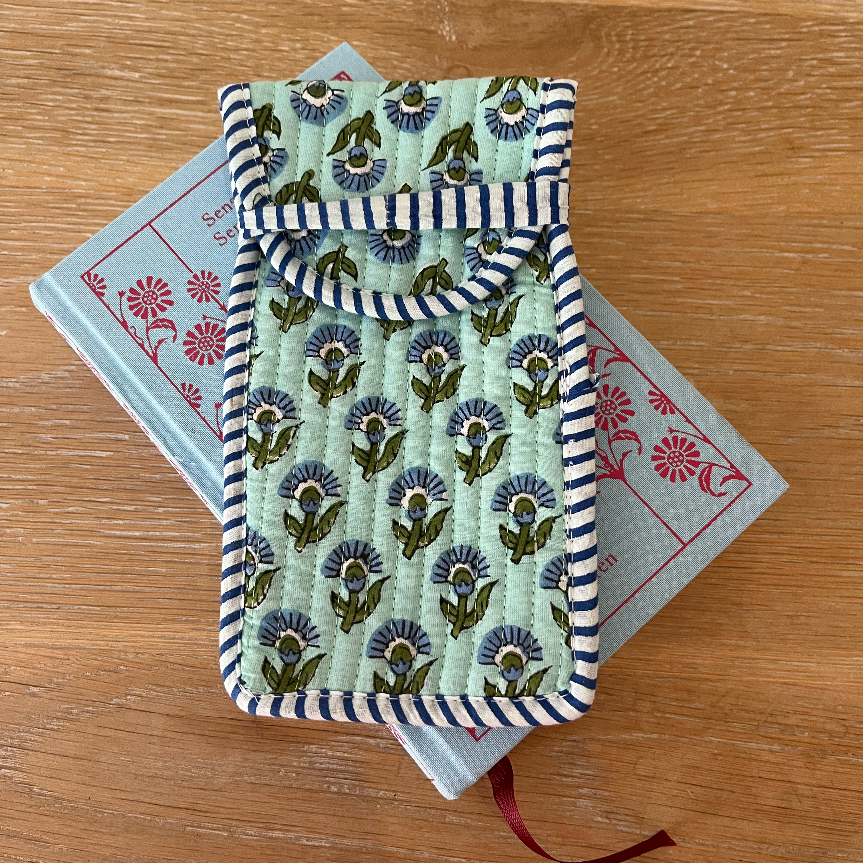 COTTON GLASSES CASE - PALE TURQUOISE