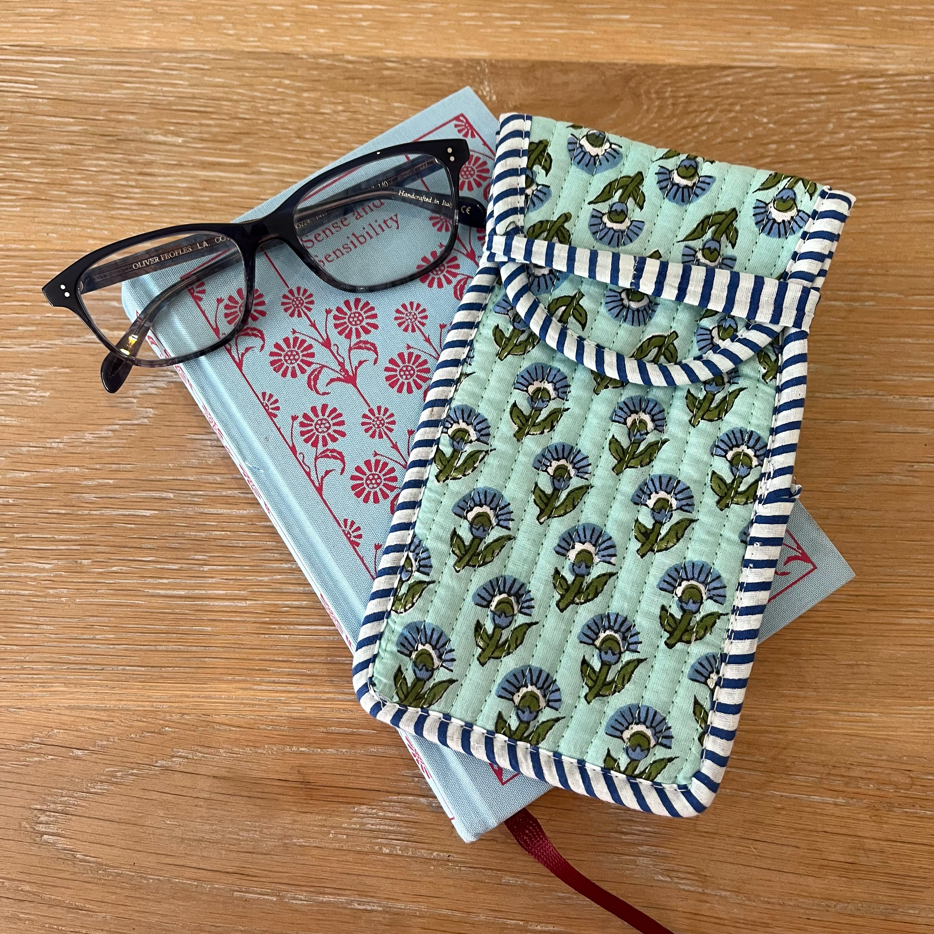 COTTON GLASSES CASE - TURQUOISE