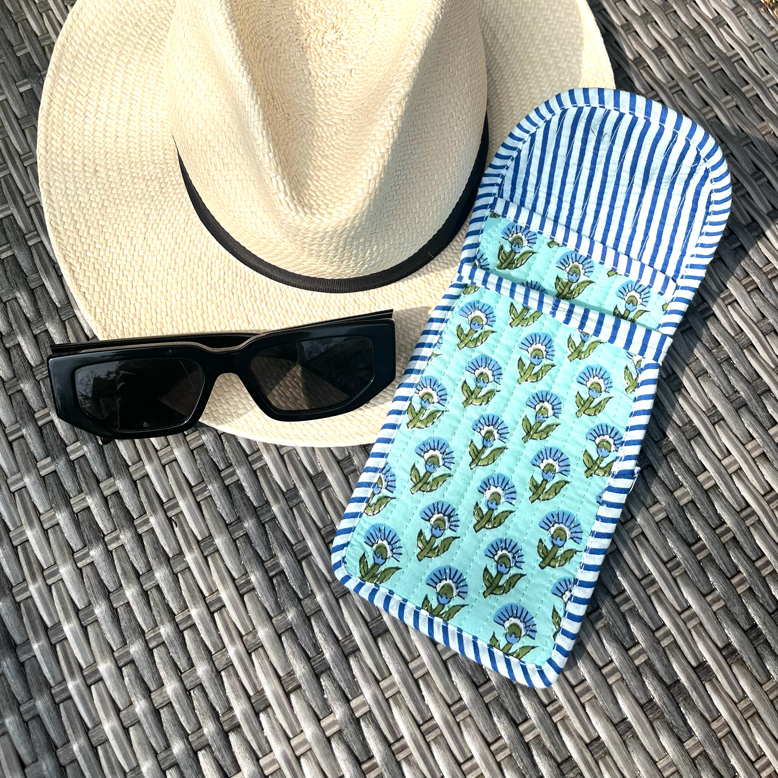 COTTON GLASSES CASE - TURQUOISE