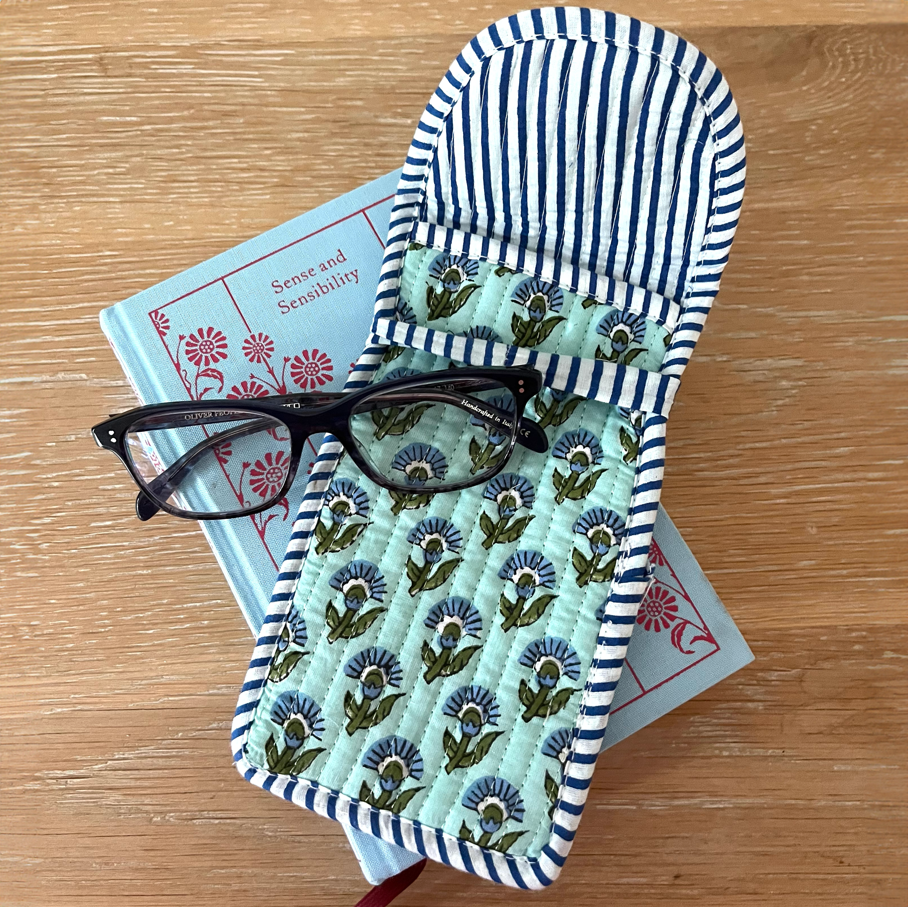 COTTON GLASSES CASE - TURQUOISE