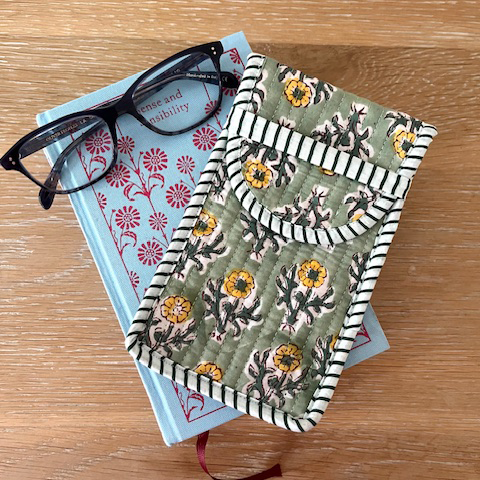COTTON GLASSES CASE - YELLOW FLOWER