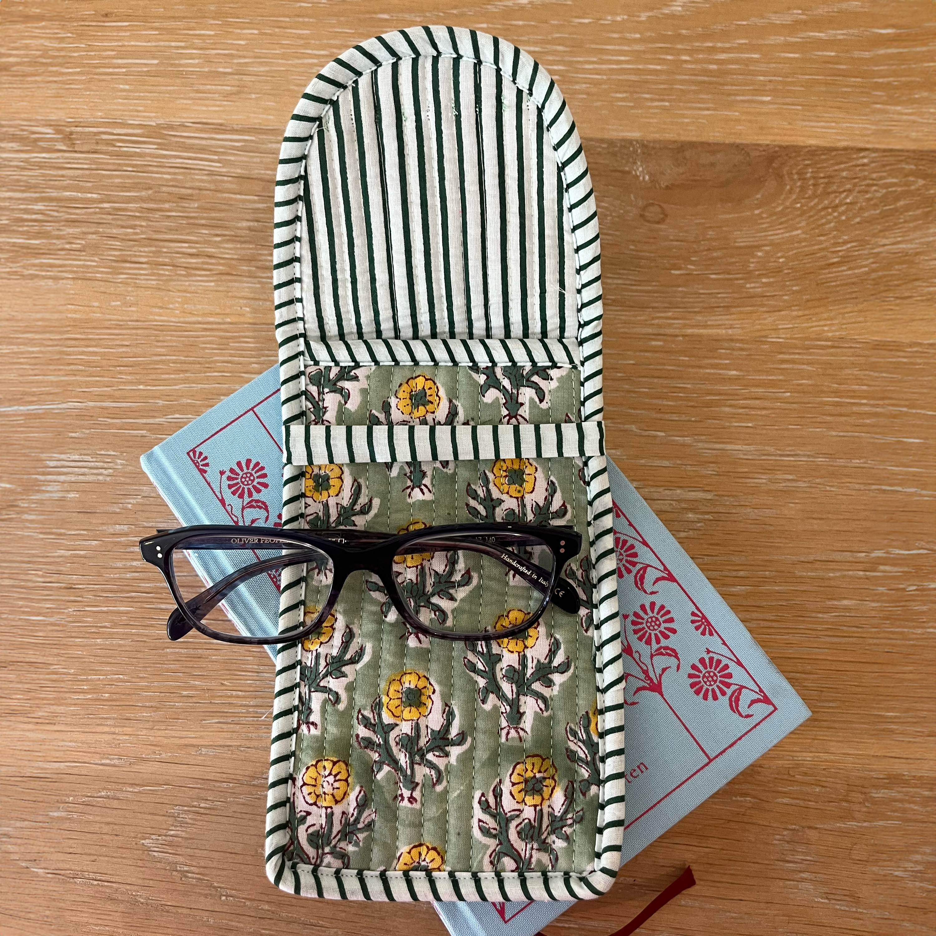 COTTON GLASSES CASE - YELLOW FLOWER
