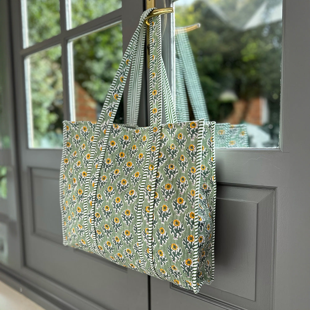 COTTON TOTE BAG - YELLOW FLOWER